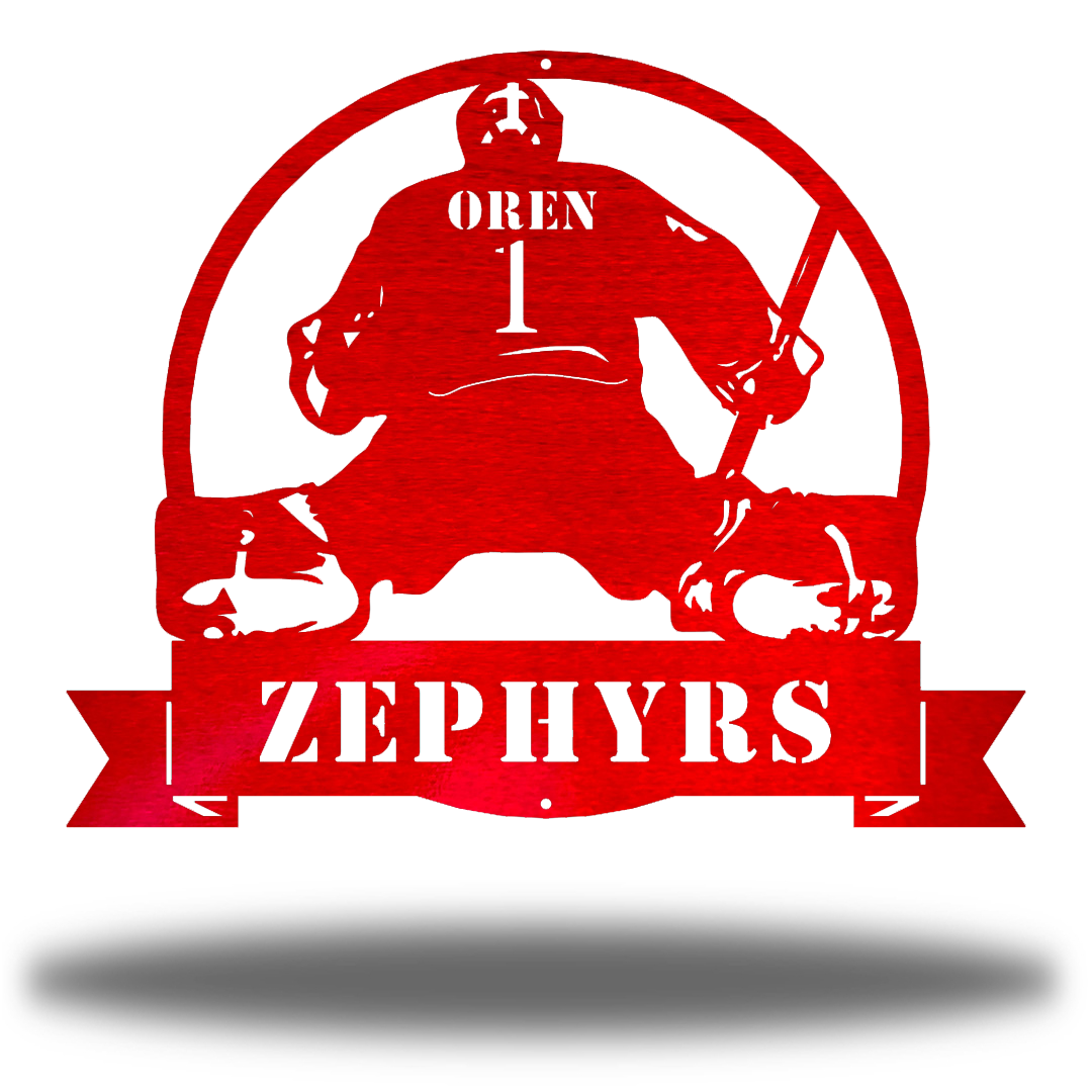 Riverside Designs-Hockey Goalie Monogram-Metal Wall Art Décor