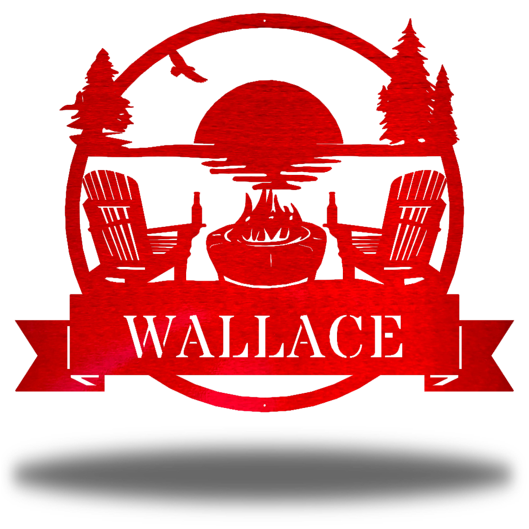 Riverside Designs-Lake Scene Monogram-Metal Wall Art Décor