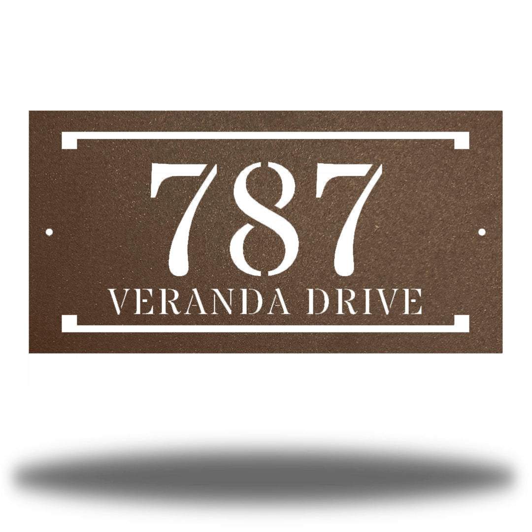 Riverside Designs-Modern Rectangle Address Sign-Metal Wall Art Décor