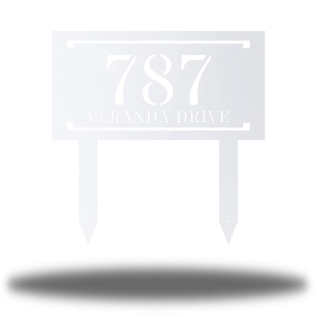 Riverside Designs-Modern Rectangle Address Stake-Metal Wall Art Décor