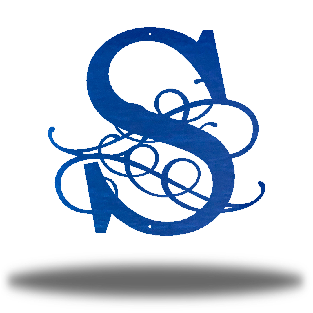 Riverside Designs-Modern Swirl Initial Monogram-Metal Wall Art Décor