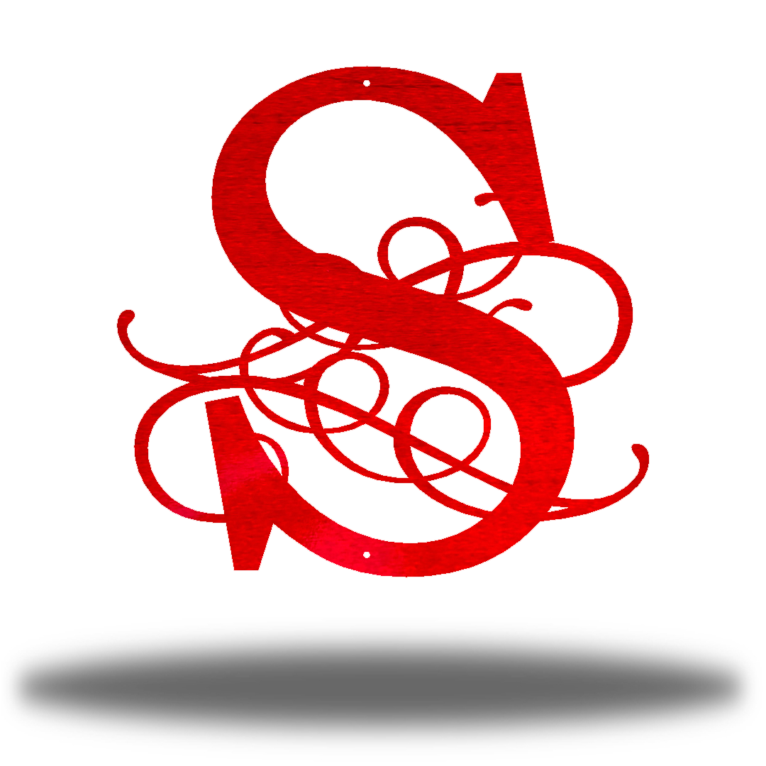 Riverside Designs-Modern Swirl Initial Monogram-Metal Wall Art Décor