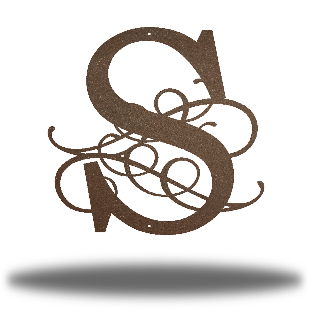 Riverside Designs-Modern Swirl Initial Monogram-Metal Wall Art Décor