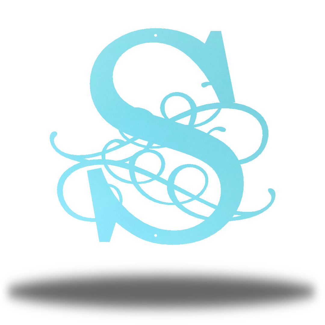 Riverside Designs-Modern Swirl Initial Monogram-Metal Wall Art Décor