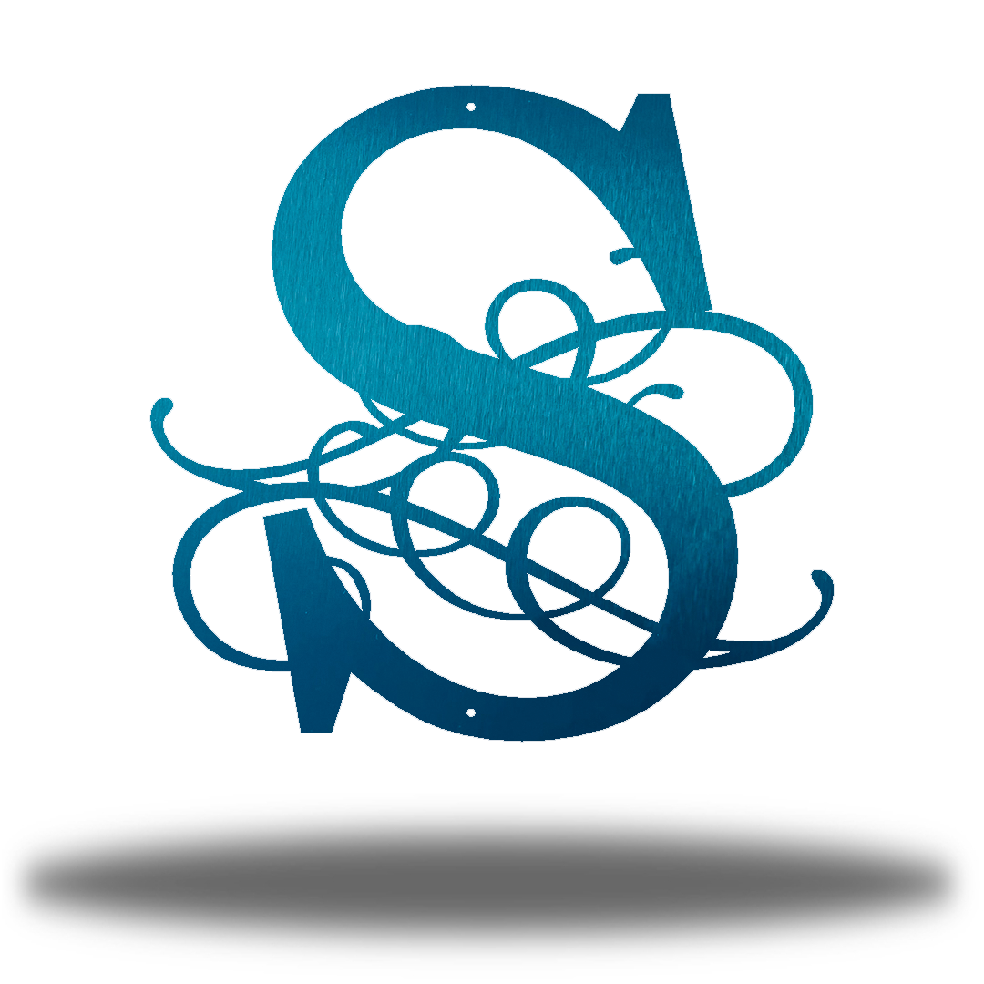 Riverside Designs-Modern Swirl Initial Monogram-Metal Wall Art Décor