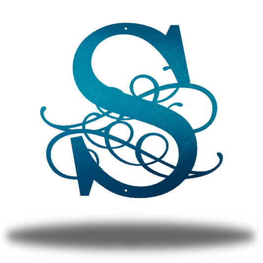 Riverside Designs-Modern Swirl Initial Monogram-Metal Wall Art Décor