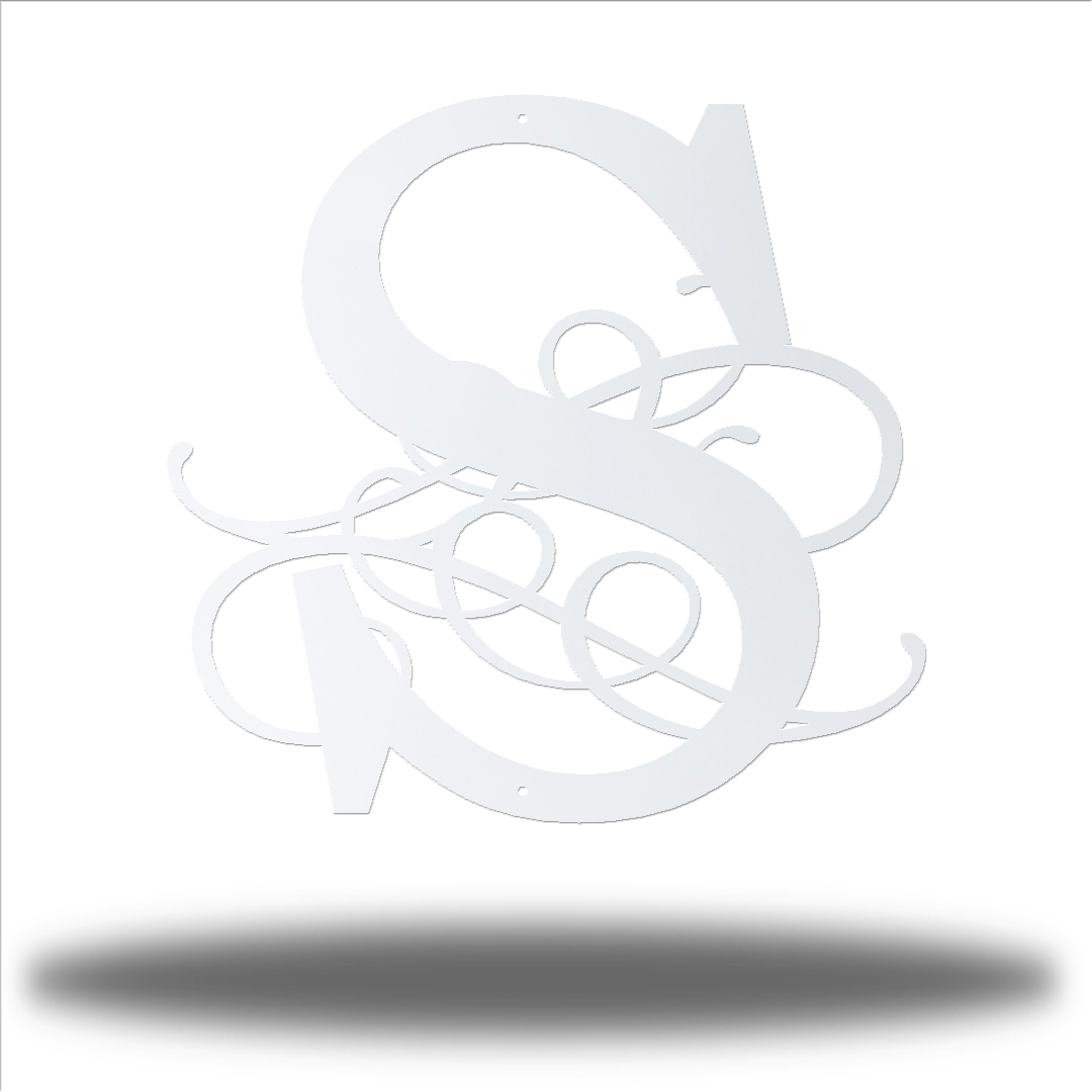 Riverside Designs-Modern Swirl Initial Monogram-Metal Wall Art Décor