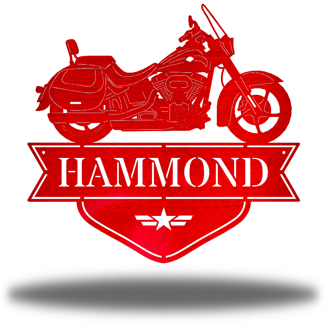 Riverside Designs-Motorcycle Monogram-Metal Wall Art Décor