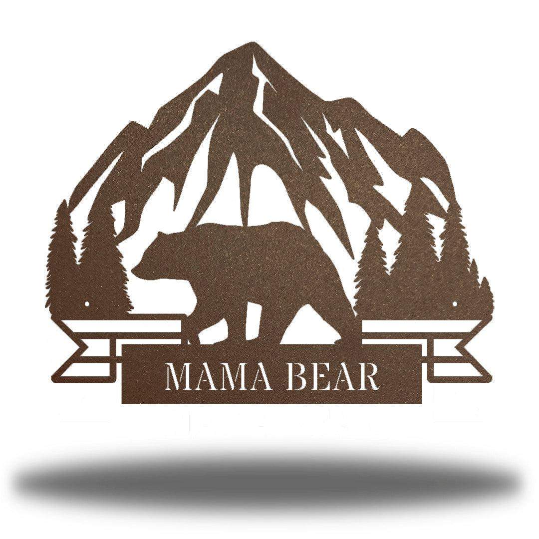 Riverside Designs-Mountain Bear Monogram-Metal Wall Art Décor