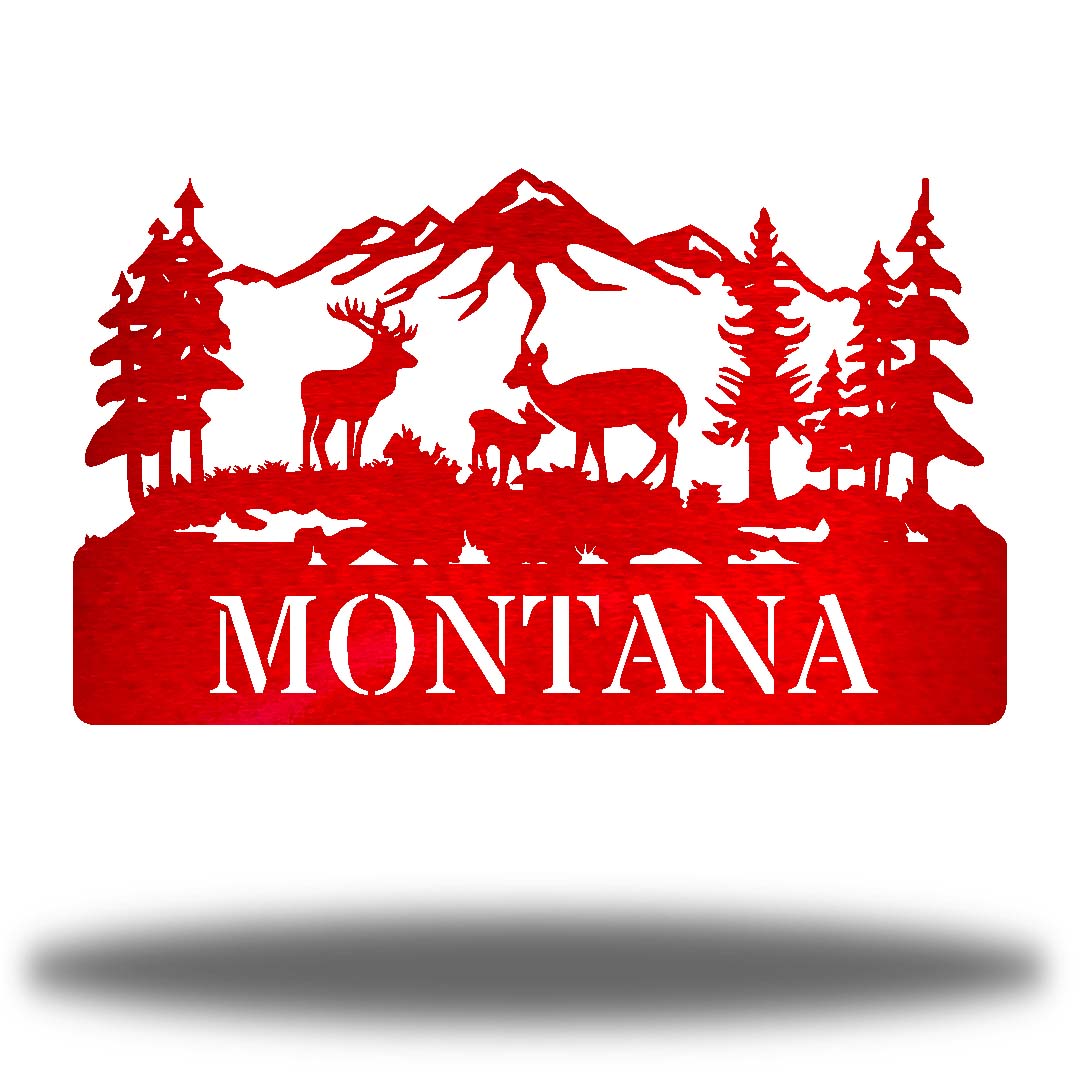 Riverside Designs-Outdoor Deer Scene Monogram-Metal Wall Art Décor