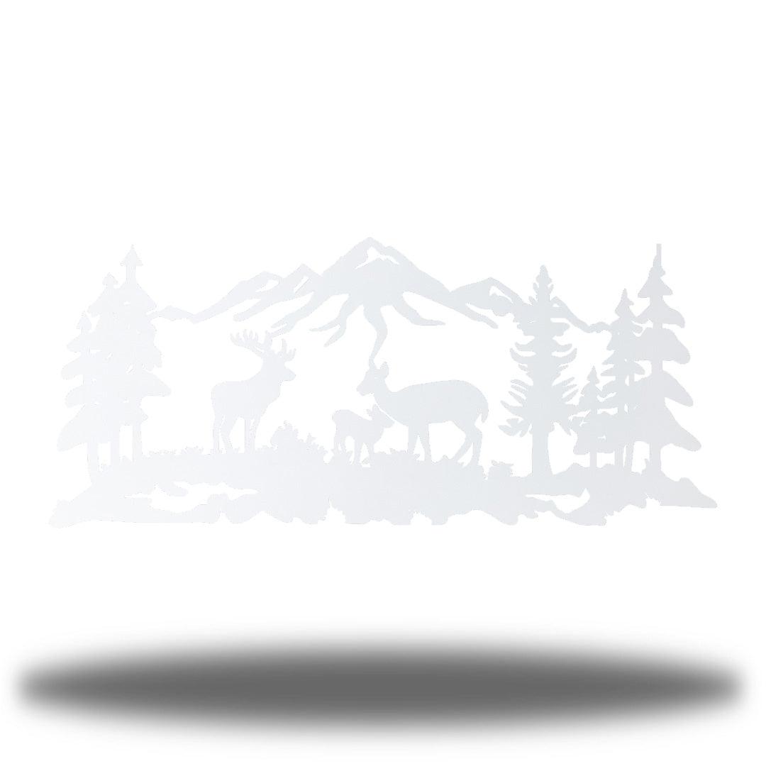 Riverside Designs-Outdoor Deer Scene-Metal Wall Art Décor