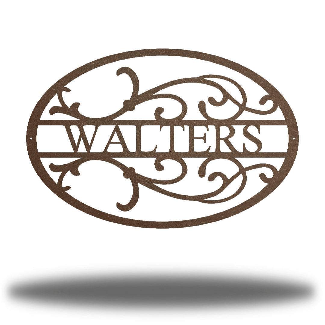 Riverside Designs-Oval Scroll Monogram-Metal Wall Art Décor