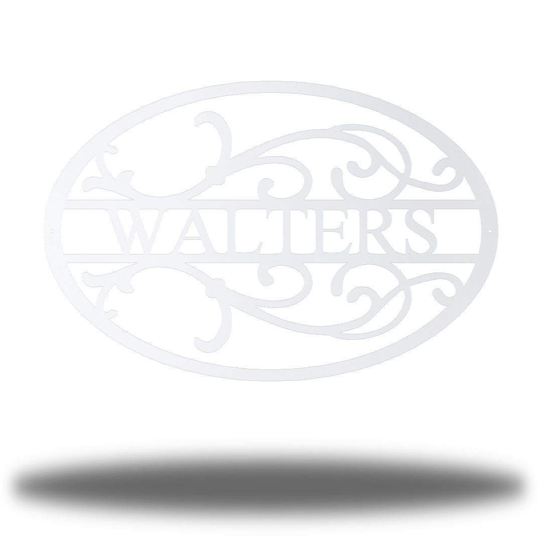 Riverside Designs-Oval Scroll Monogram-Metal Wall Art Décor