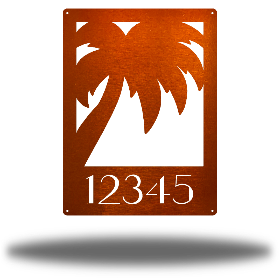 Riverside Designs-Palm Tree Address Sign-Metal Wall Art Décor