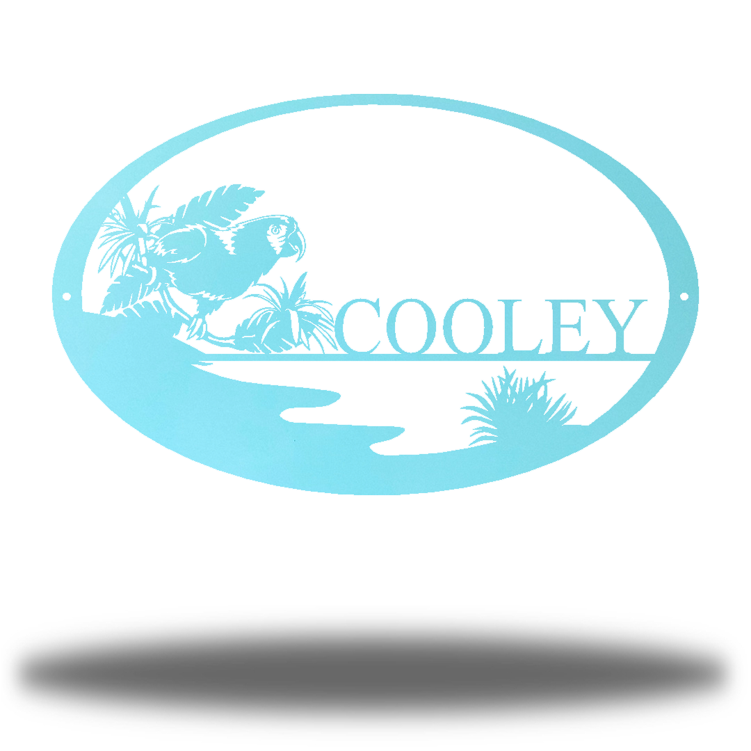 Riverside Designs-Parrot Monogram-Metal Wall Art Décor