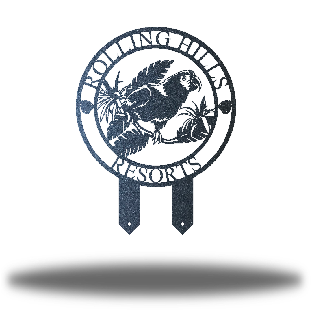 Riverside Designs-Parrot Monogram Stake-Metal Wall Art Décor