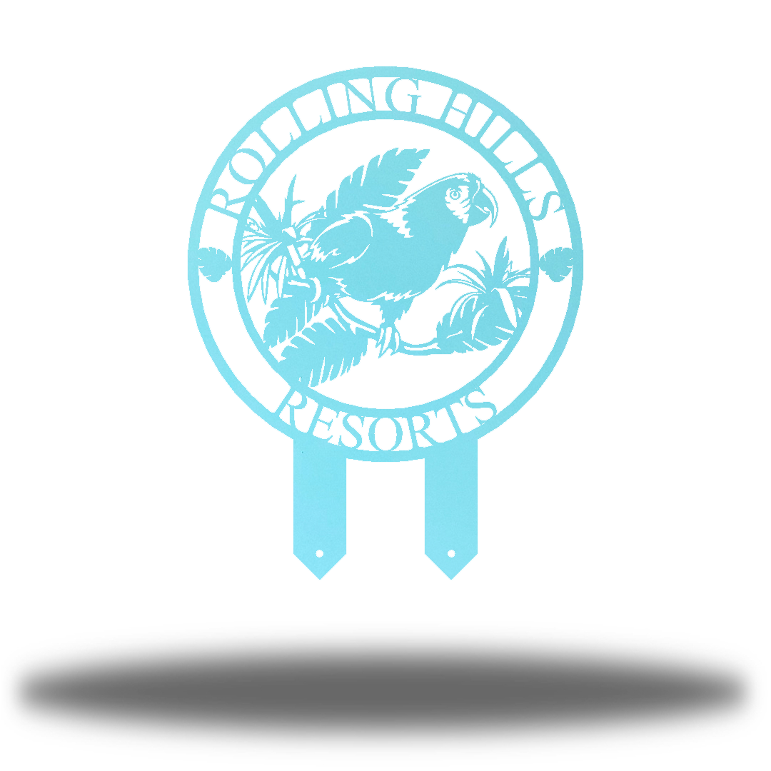 Riverside Designs-Parrot Monogram Stake-Metal Wall Art Décor