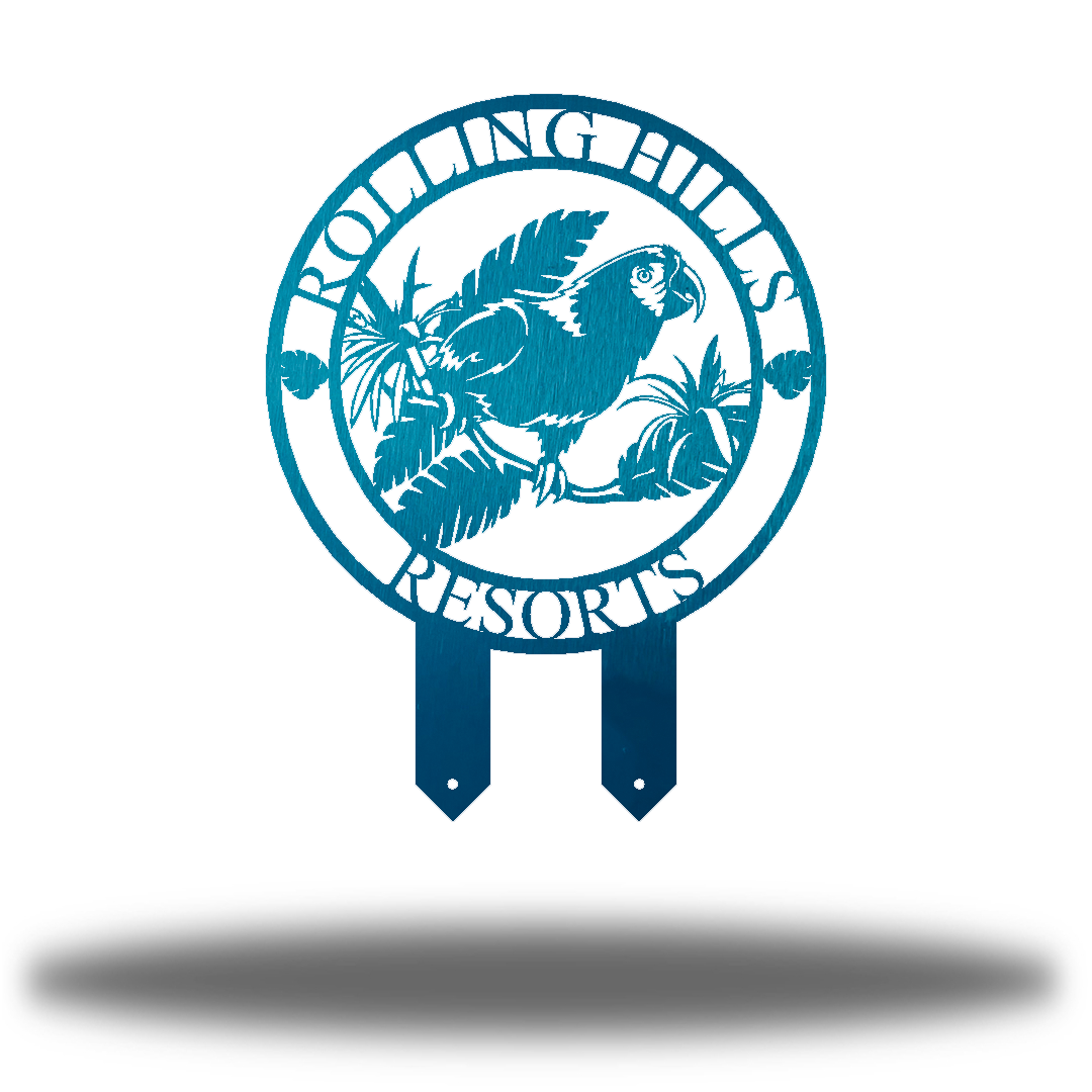 Riverside Designs-Parrot Monogram Stake-Metal Wall Art Décor