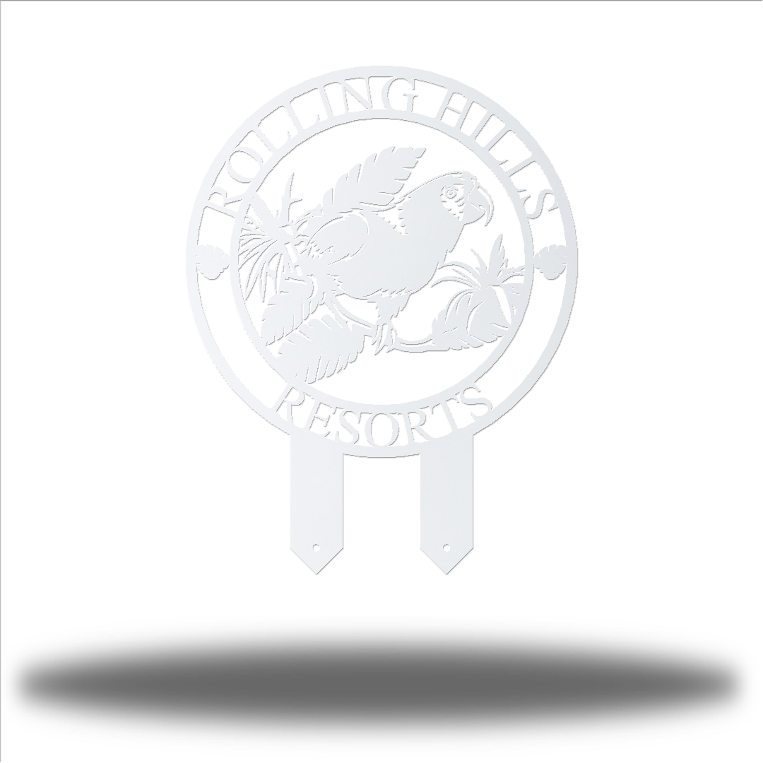 Riverside Designs-Parrot Monogram Stake-Metal Wall Art Décor