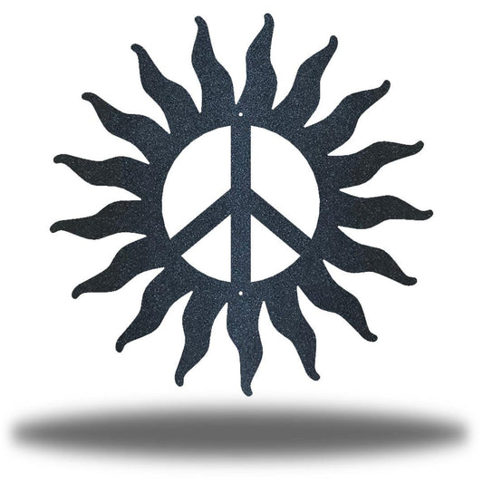 Riverside Designs-Peace Sign Sun (CLEARANCE)-Metal Wall Art Décor