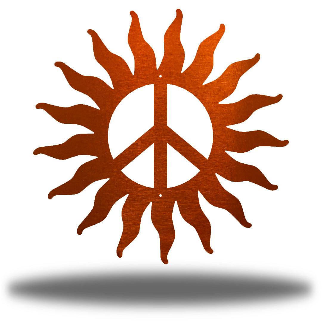 Riverside Designs-Peace Sign Sun-Metal Wall Art Décor