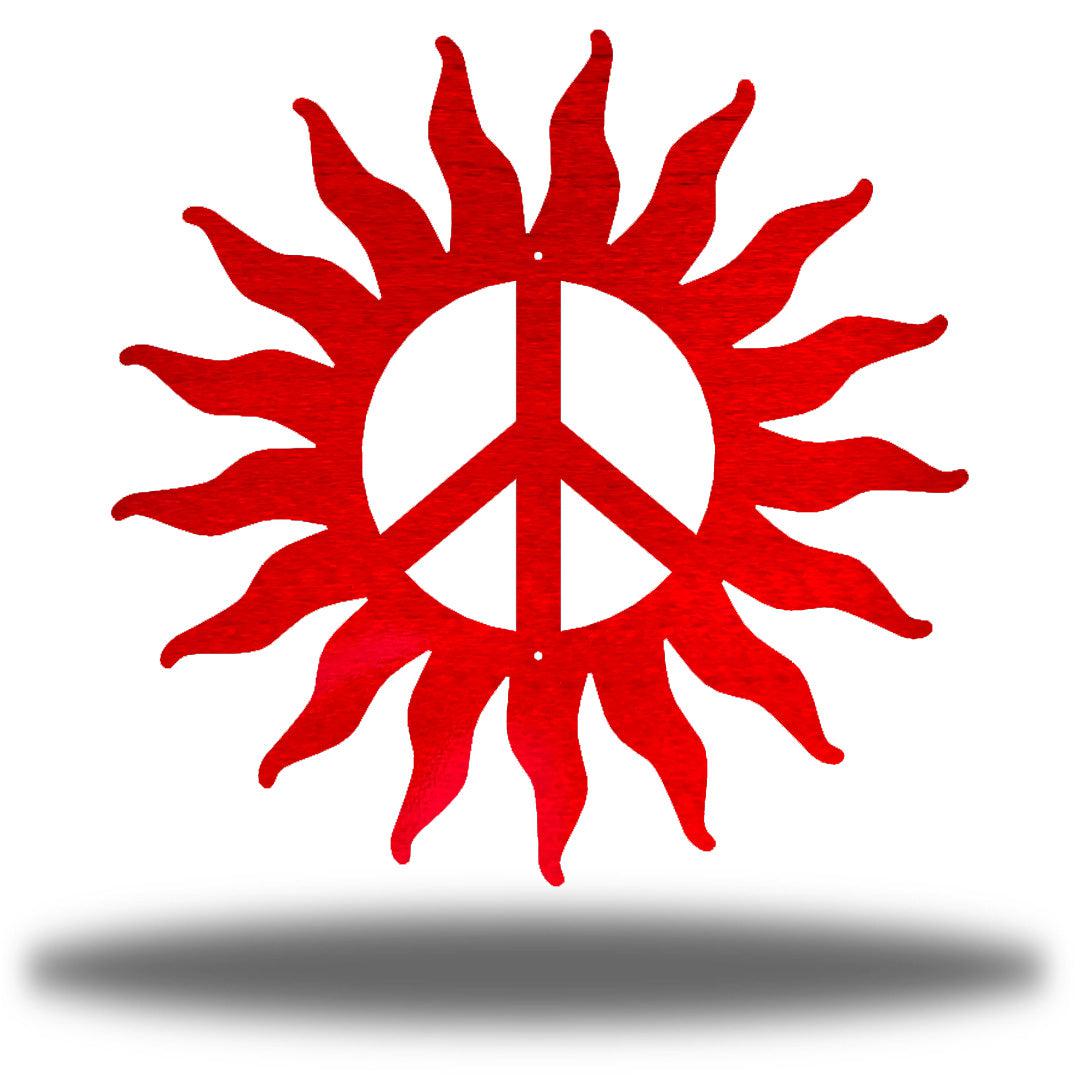 Riverside Designs-Peace Sign Sun-Metal Wall Art Décor