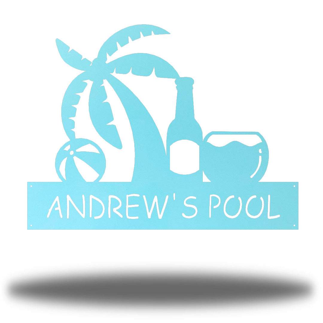Riverside Designs-Pool Sign Monogram-Metal Wall Art Décor