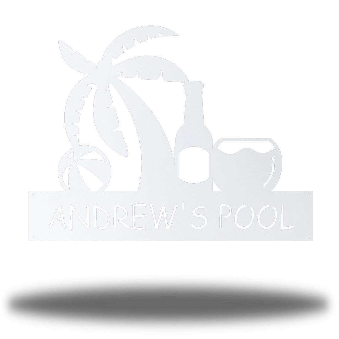 Riverside Designs-Pool Sign Monogram-Metal Wall Art Décor