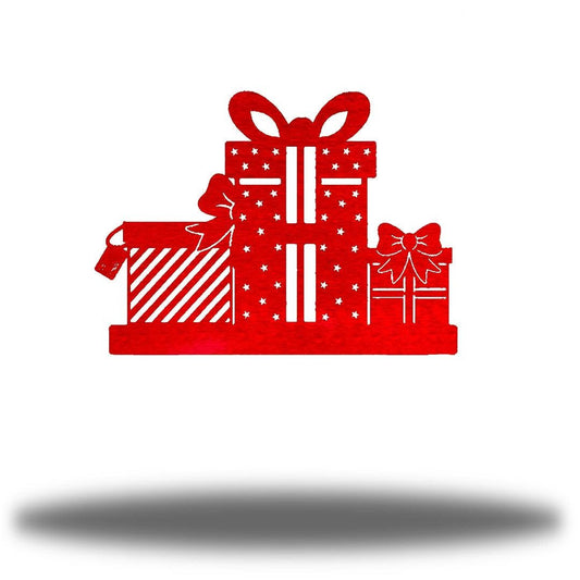 Riverside Designs-Christmas Present Stand-Metal Wall Art Décor