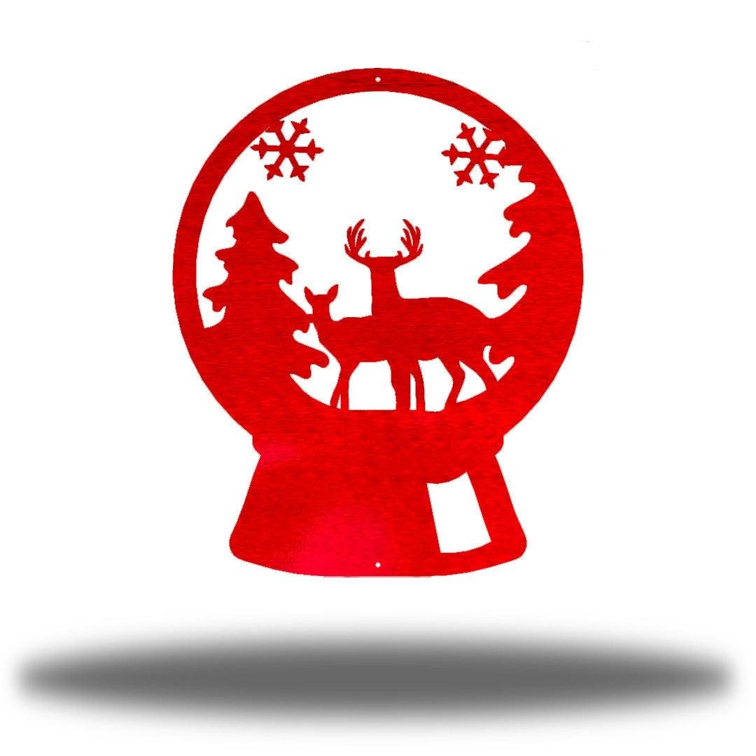 Riverside Designs-Deer Snow Globe-Metal Wall Art Décor