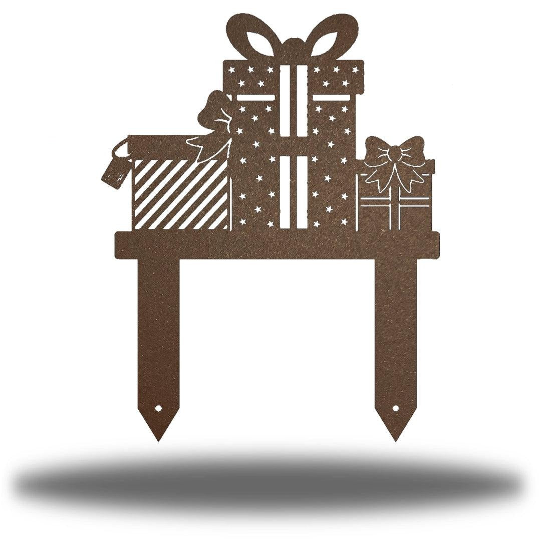 Riverside Designs-Christmas Present Stake-Metal Wall Art Décor