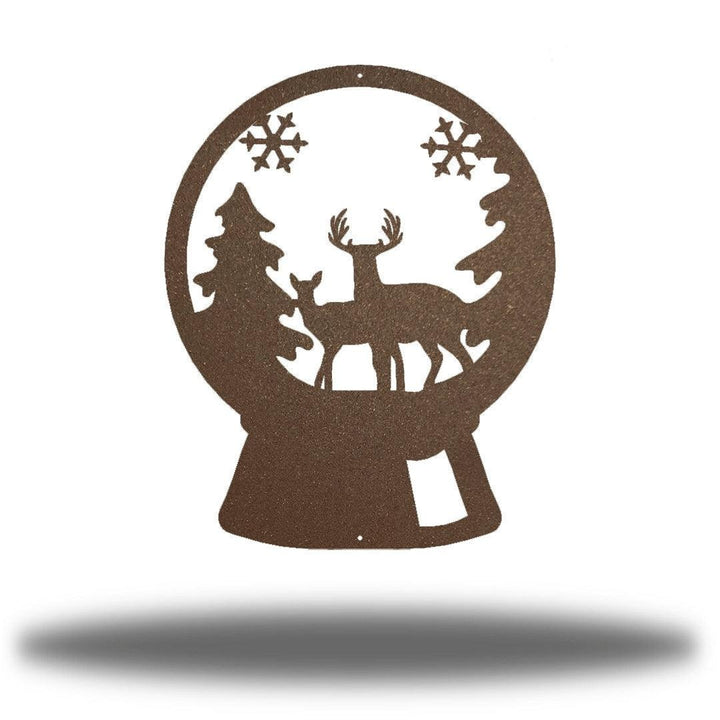 Riverside Designs-Deer Snow Globe-Metal Wall Art Décor