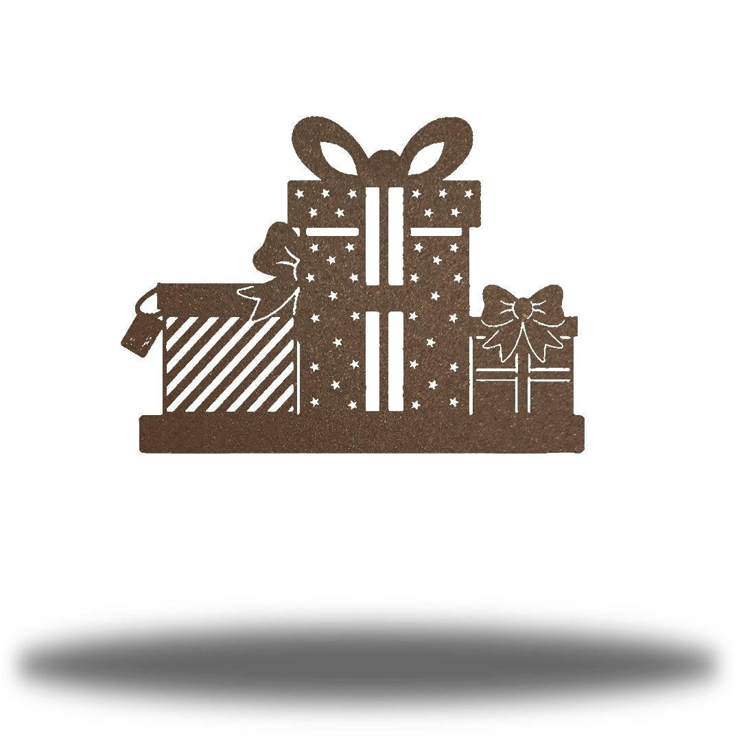 Riverside Designs-Christmas Present Stand-Metal Wall Art Décor