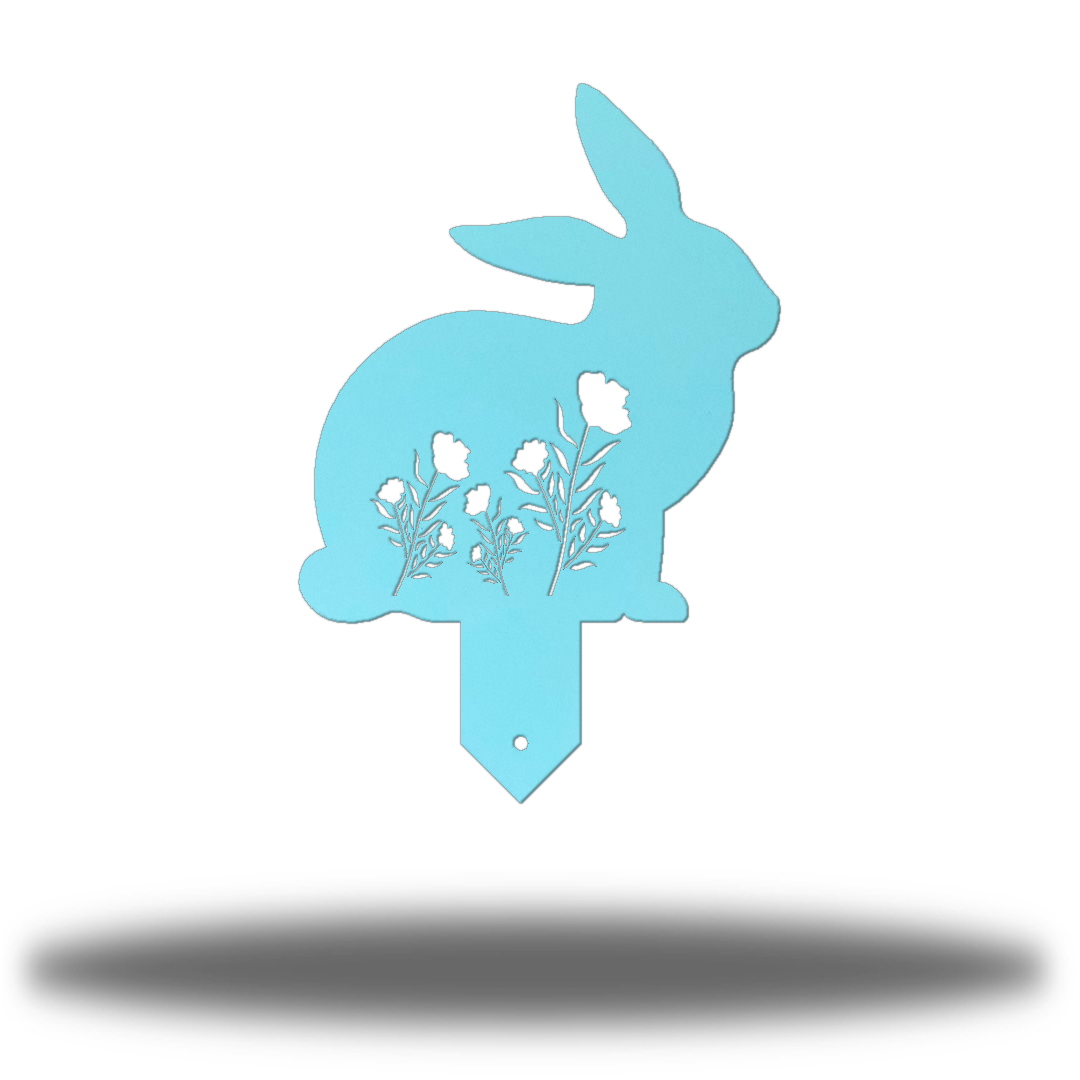 Rabbit Garden Stake 3-Metal Wall Art Décor