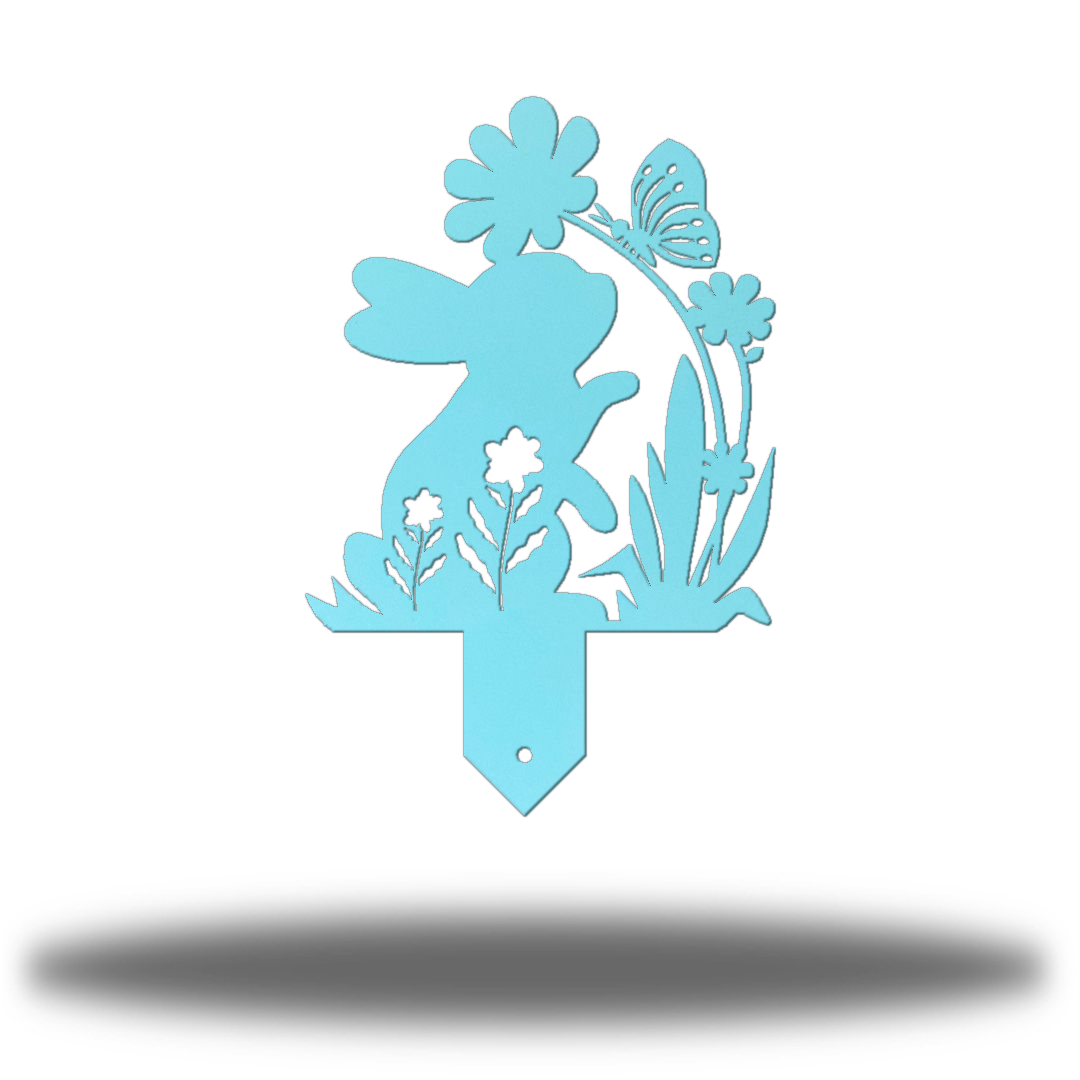 Rabbit Garden Stake 1-Metal Wall Art Décor