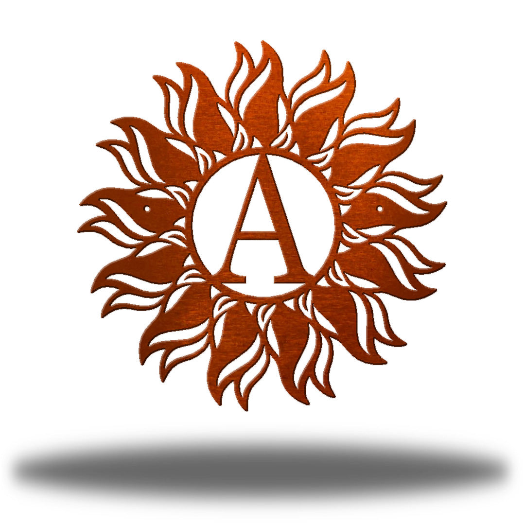 Radiant Sun Initial Monogram