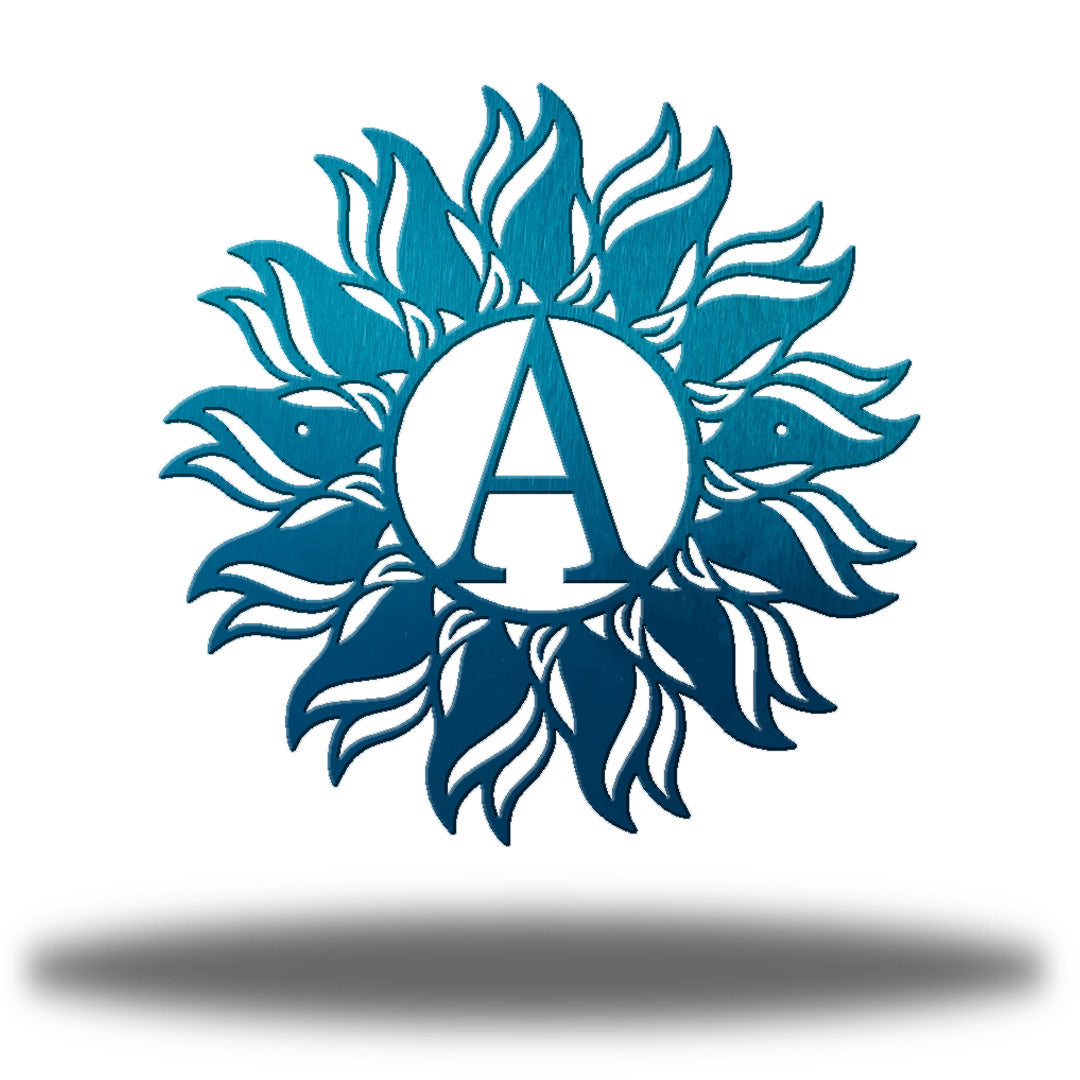 Radiant Sun Initial Monogram