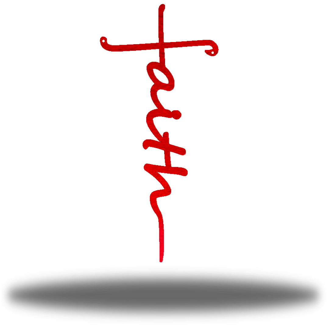 Riverside Designs-Cursive Faith Cross-Metal Wall Art Décor