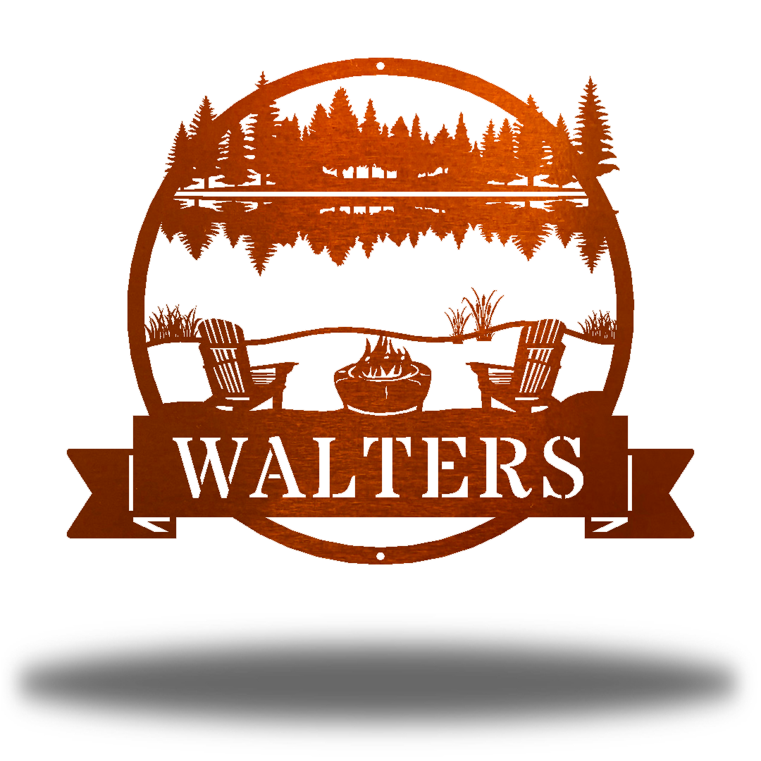 Riverside Designs-River Scene Monogram-Metal Wall Art Décor