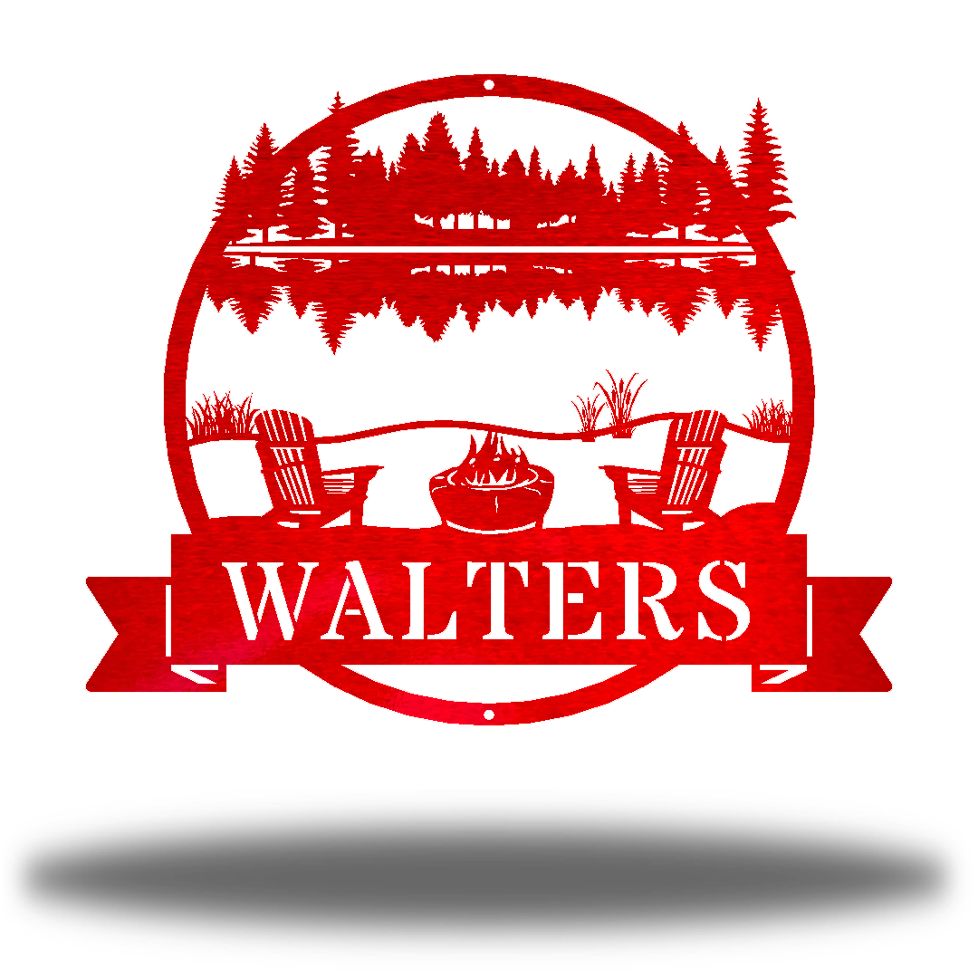 Riverside Designs-River Scene Monogram-Metal Wall Art Décor