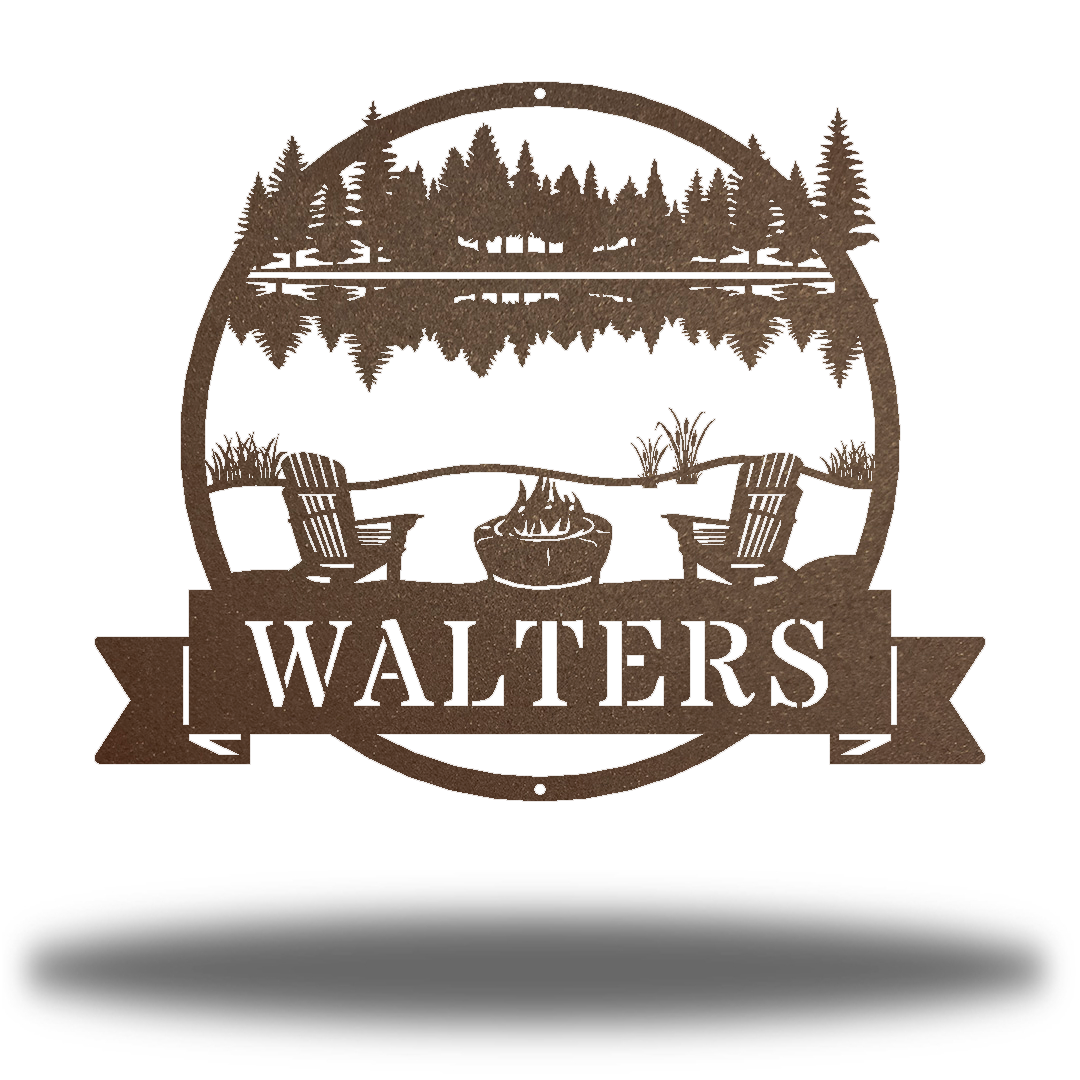 Riverside Designs-River Scene Monogram-Metal Wall Art Décor