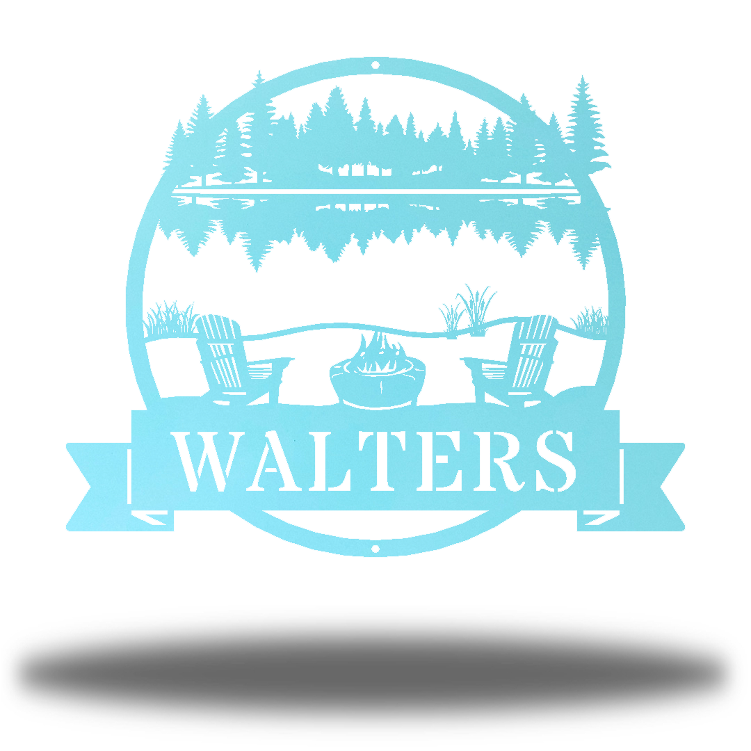 Riverside Designs-River Scene Monogram-Metal Wall Art Décor