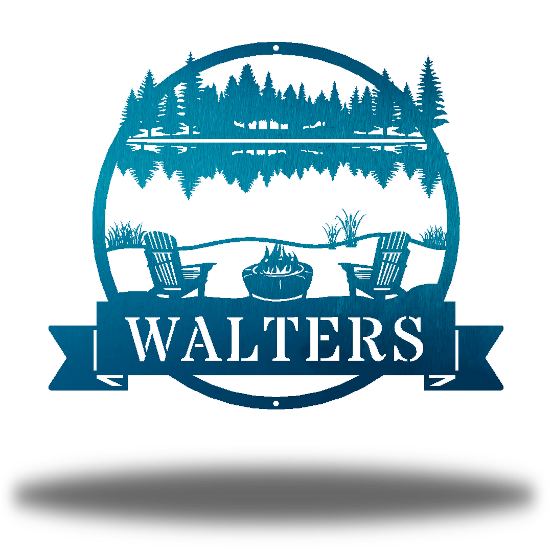 Riverside Designs-River Scene Monogram-Metal Wall Art Décor