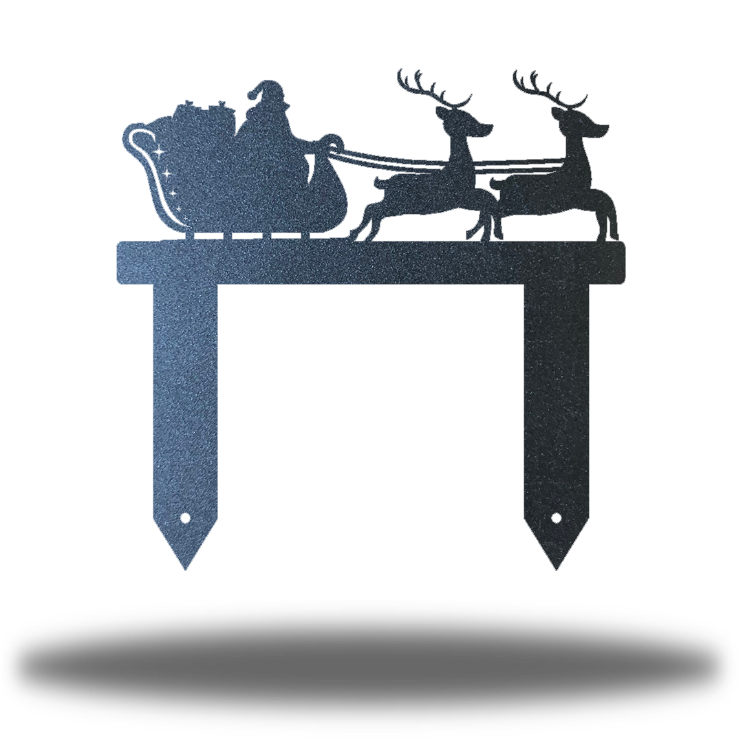 Riverside Designs-Santa Sleigh Stake-Metal Wall Art Décor