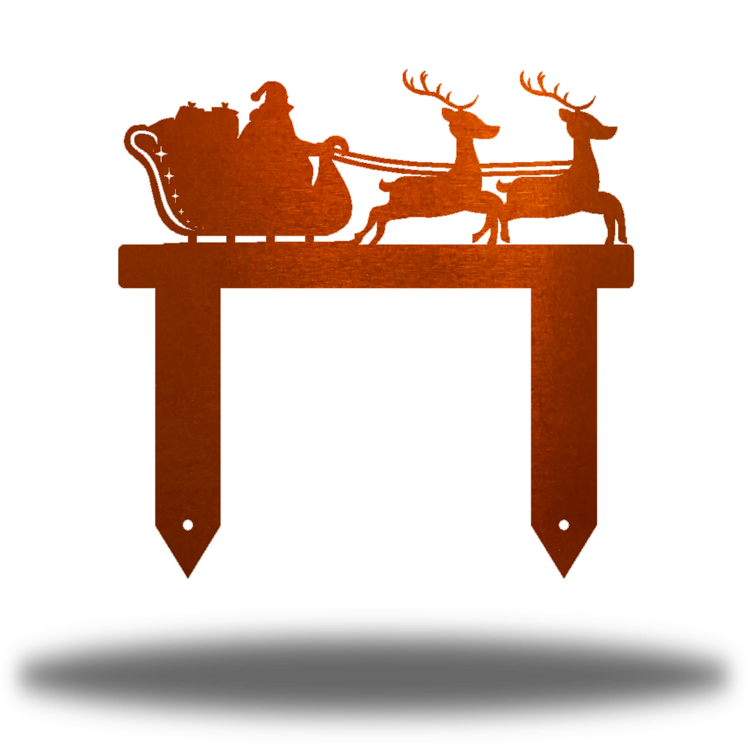 Riverside Designs-Santa Sleigh Stake-Metal Wall Art Décor