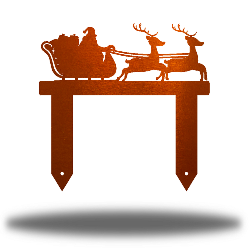 Riverside Designs-Santa Sleigh Stake-Metal Wall Art Décor