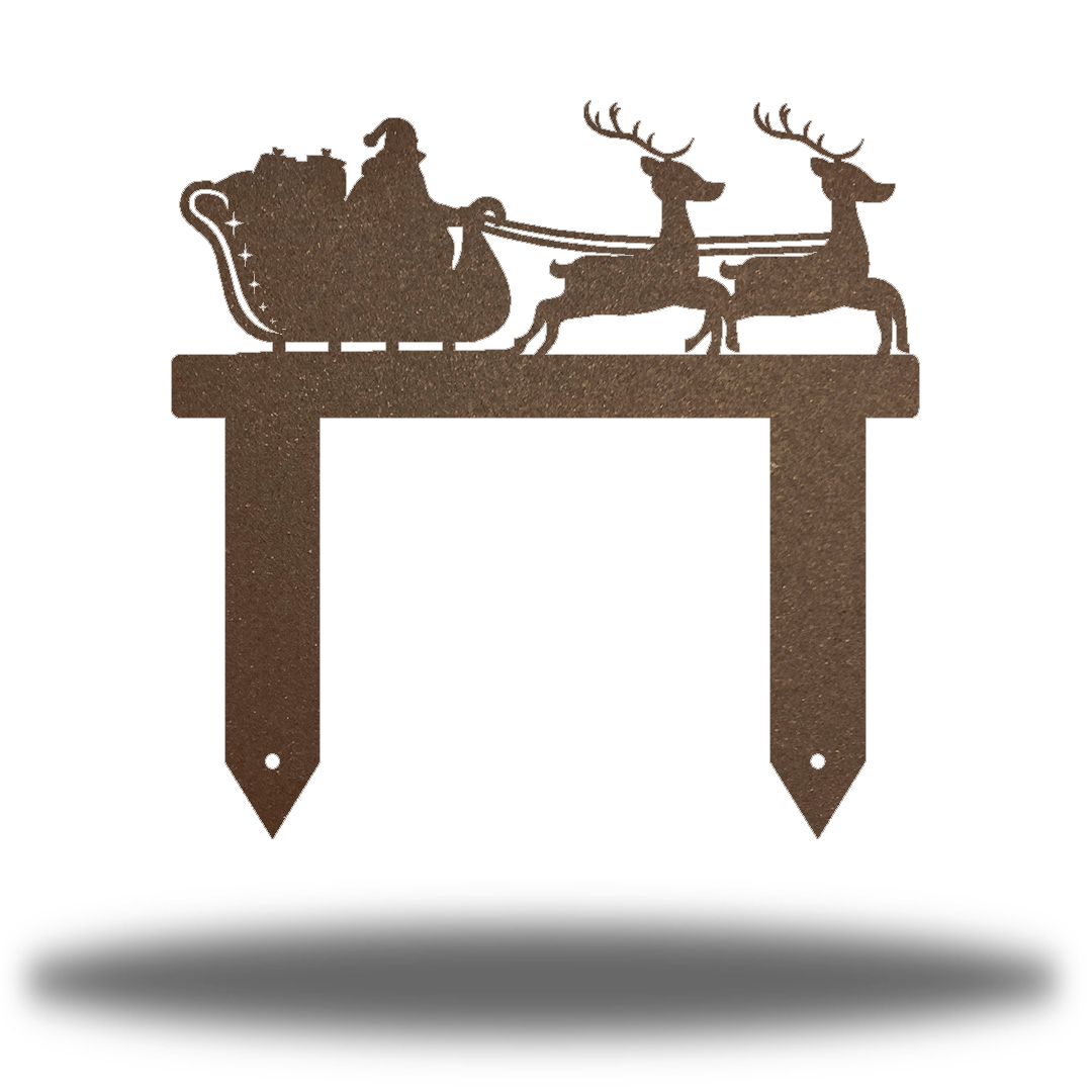 Riverside Designs-Santa Sleigh Stake-Metal Wall Art Décor