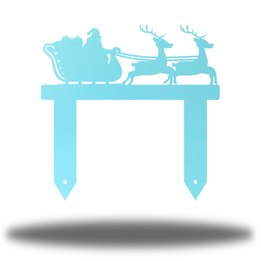 Riverside Designs-Santa Sleigh Stake-Metal Wall Art Décor