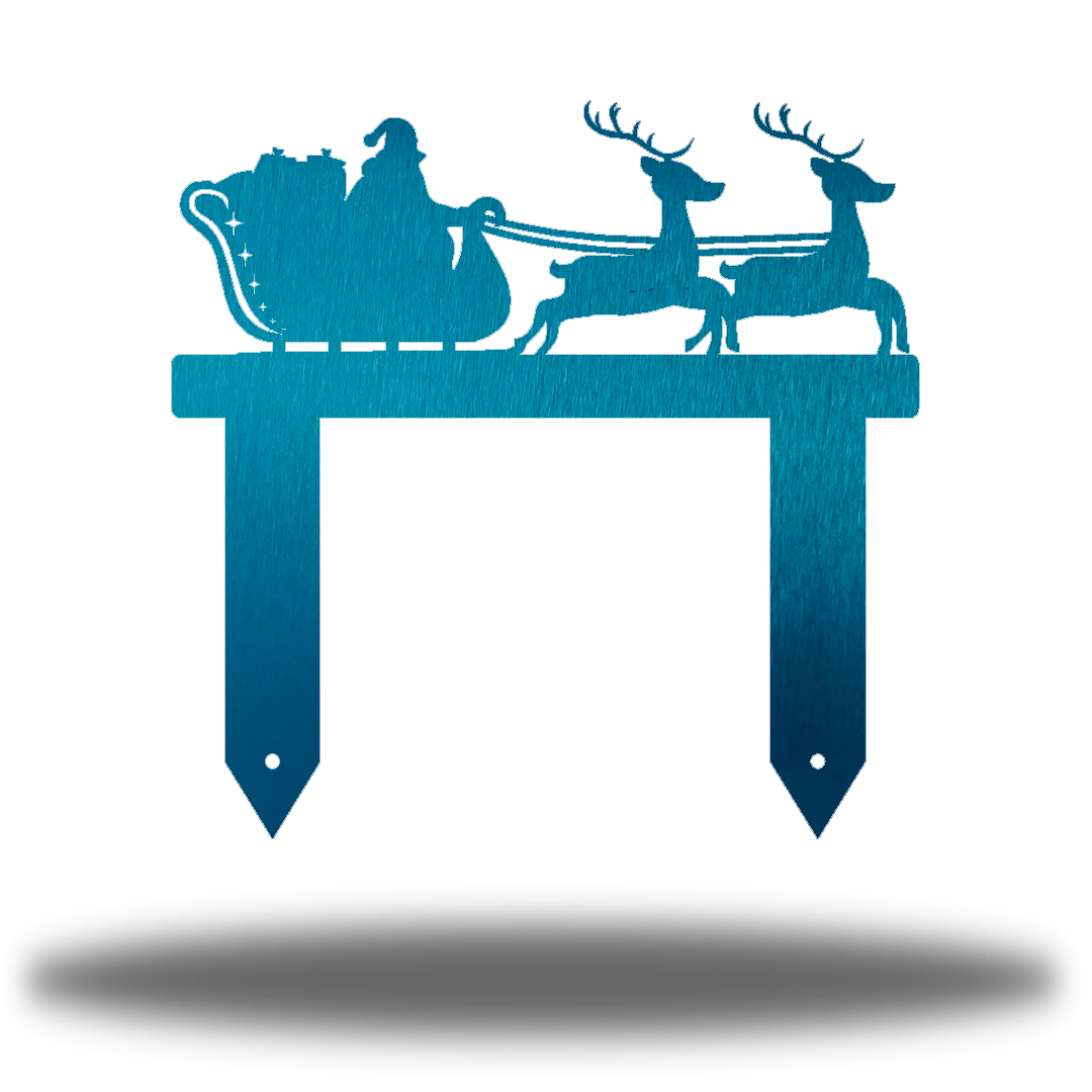 Riverside Designs-Santa Sleigh Stake-Metal Wall Art Décor