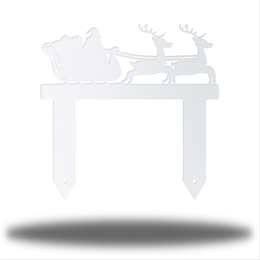 Riverside Designs-Santa Sleigh Stake-Metal Wall Art Décor